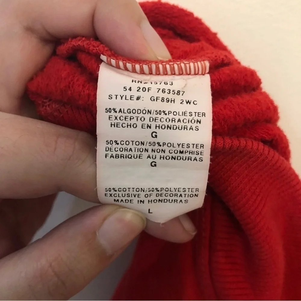 Champion Logo Hoodie Sweatshirt Red & Gray